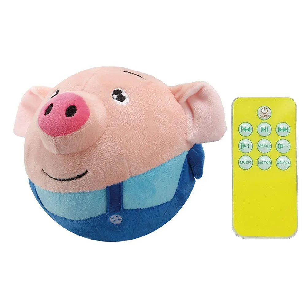 Cartoon Pig Active Moving Pet Plush Toy USB Rechargeable.