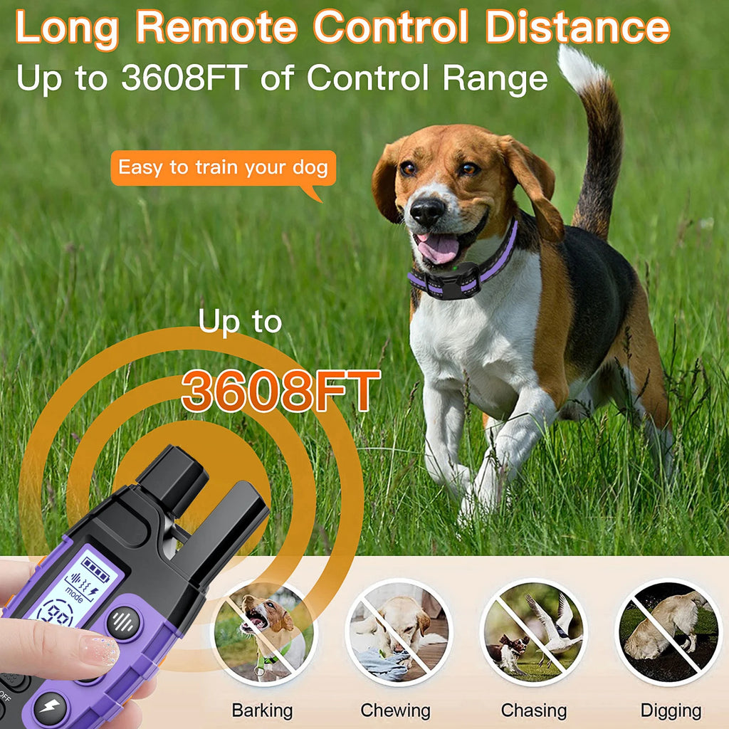 3300Ft Electric Dog Training Collar Remote Control Waterproof Pet Behavior.