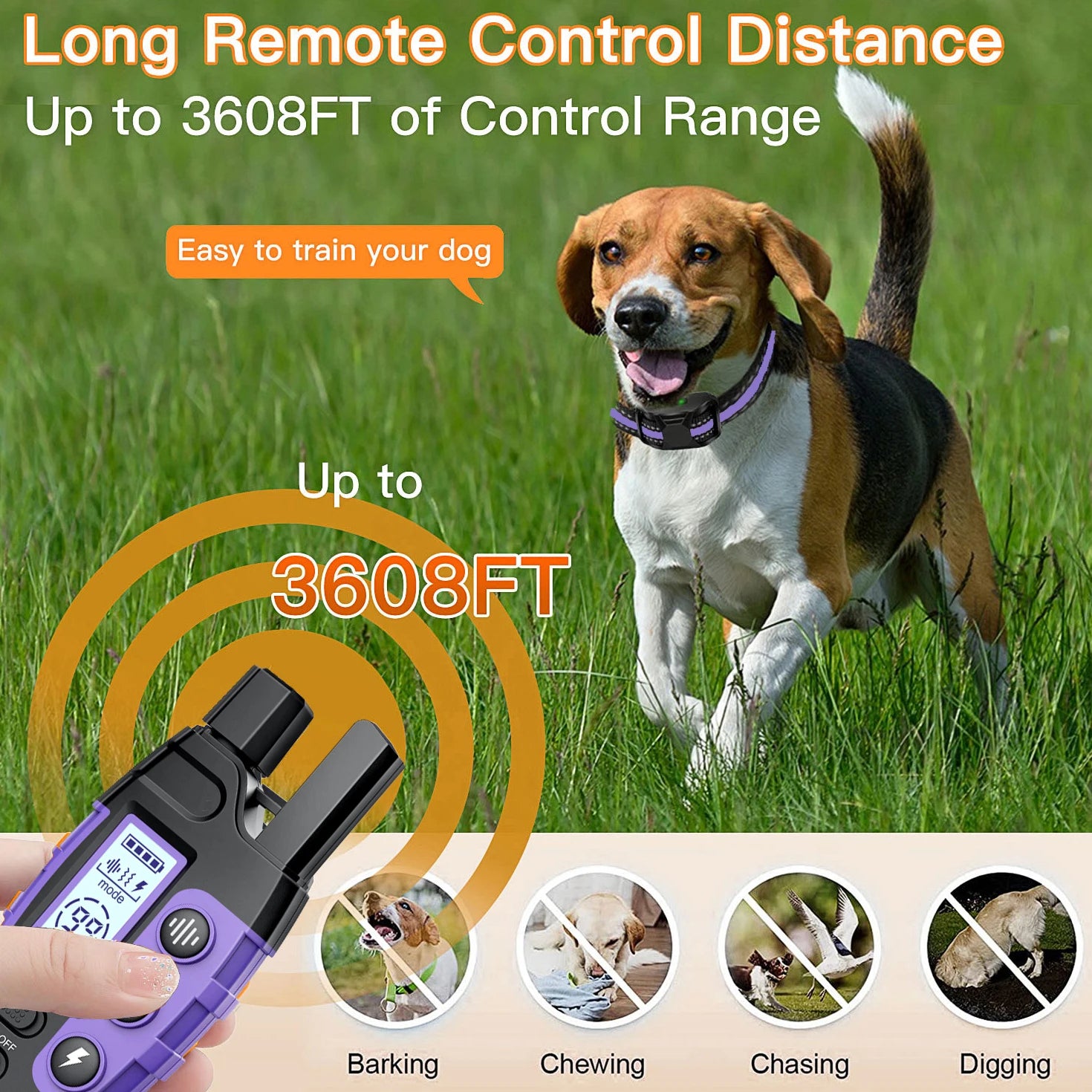 3300Ft Electric Dog Training Collar Remote Control Waterproof Pet Behavior.