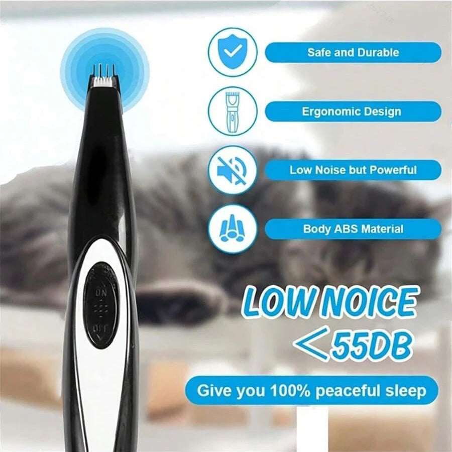 Dog Clippers Grooming Kit Hair Clipper-Low Noise Paw Trimmer- Rechargeable - Quiet Nail Grinder Shaver for Cats and Other Pets ﻿
