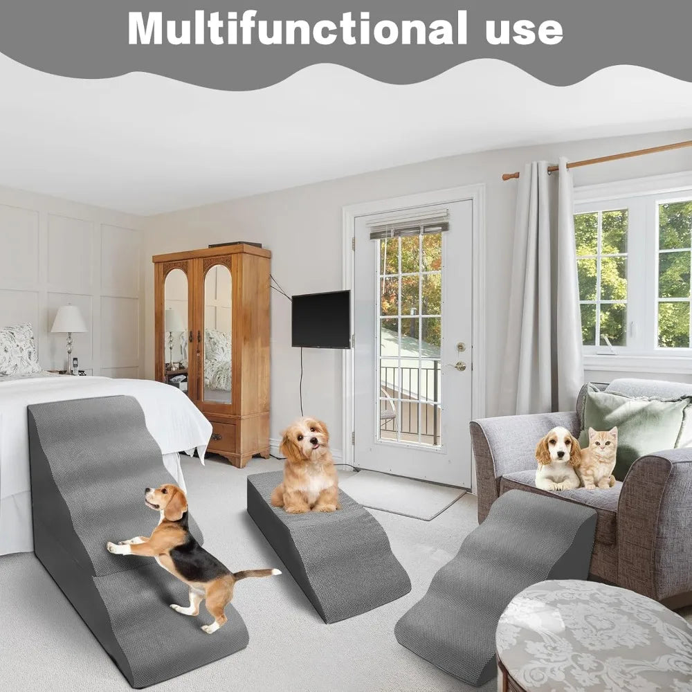 Dog Stairs for High Beds 30-36 inches Tall, 6-Step Pet Stairs/Steps