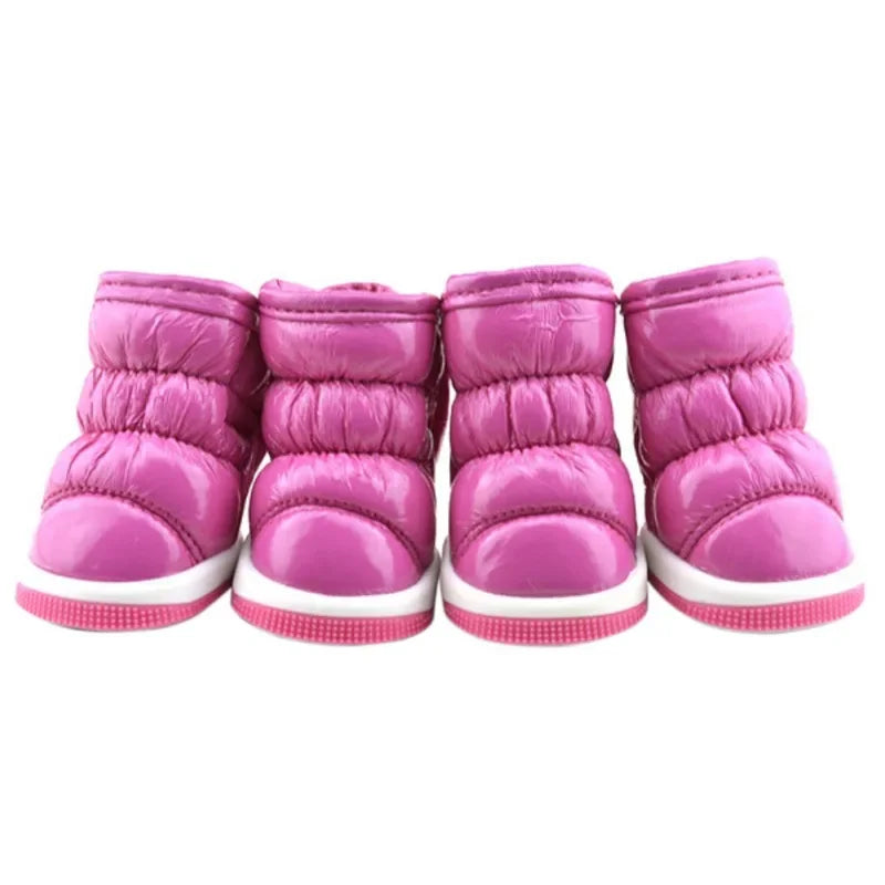4pcs/set Pet Dog Winter Rain Shoes Waterproof Dogs Warm Snow Boots.