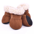 4Pcs Pet Dog Snow Boots Autumn Winter Warm Plush Dog Shoes.