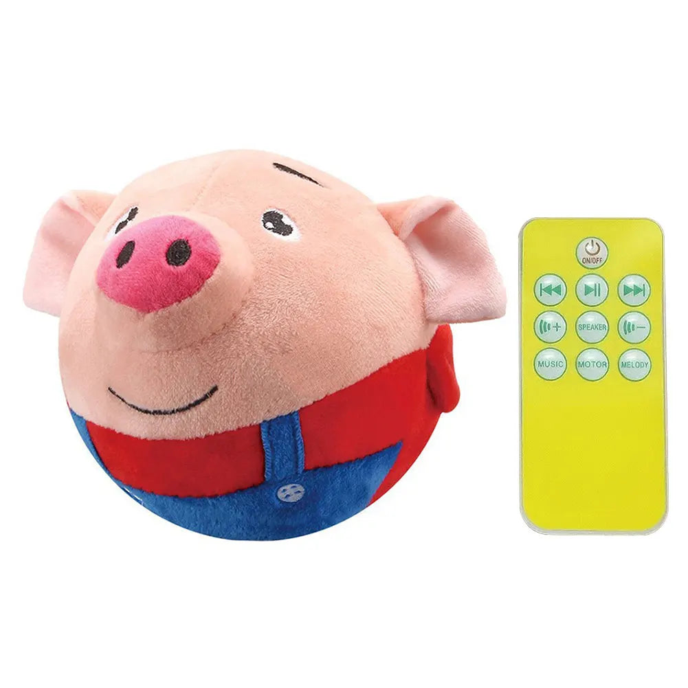 Cartoon Pig Active Moving Pet Plush Toy USB Rechargeable.
