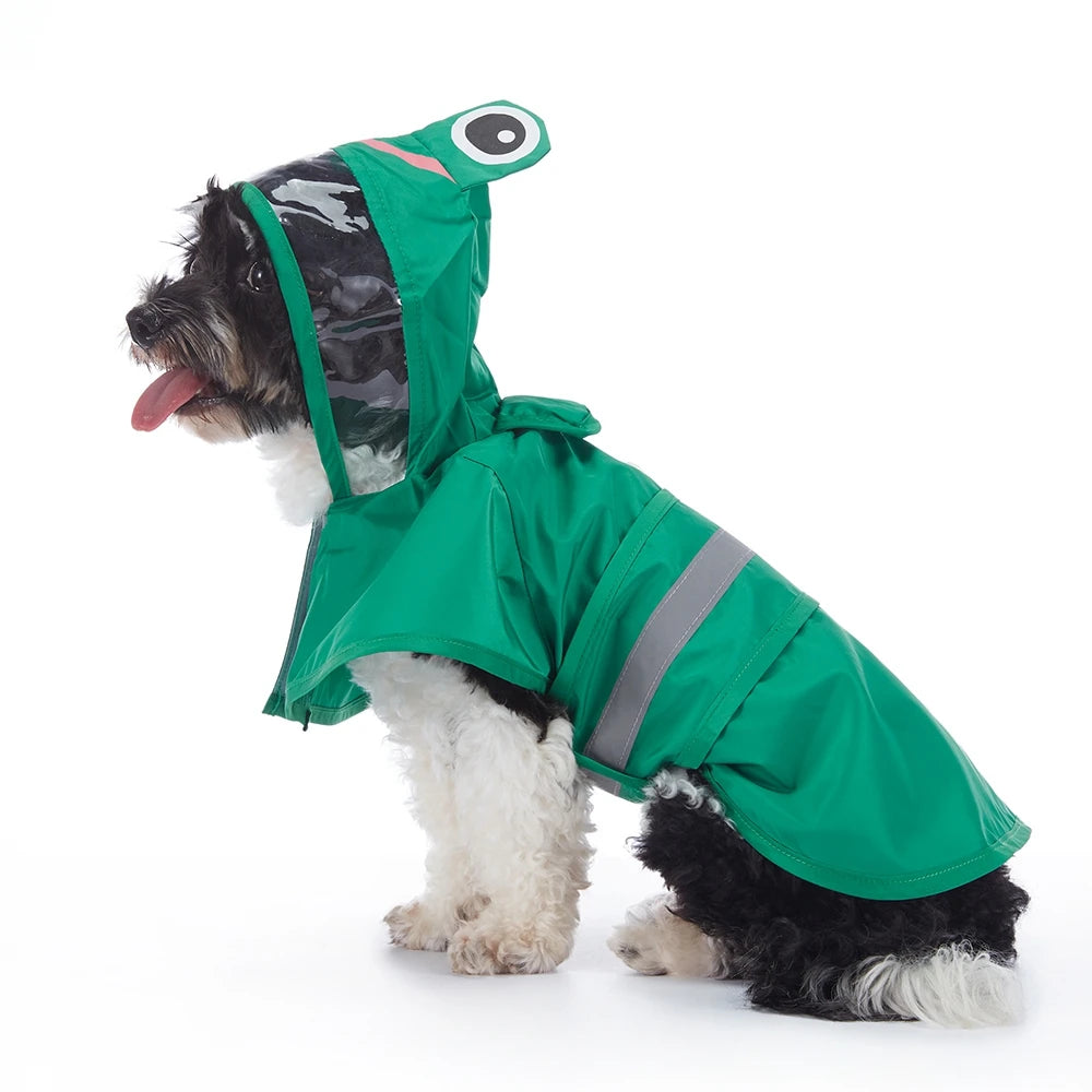 Fashionable Reflective Pet Dog Raincoat Cute Animal Raincoat.