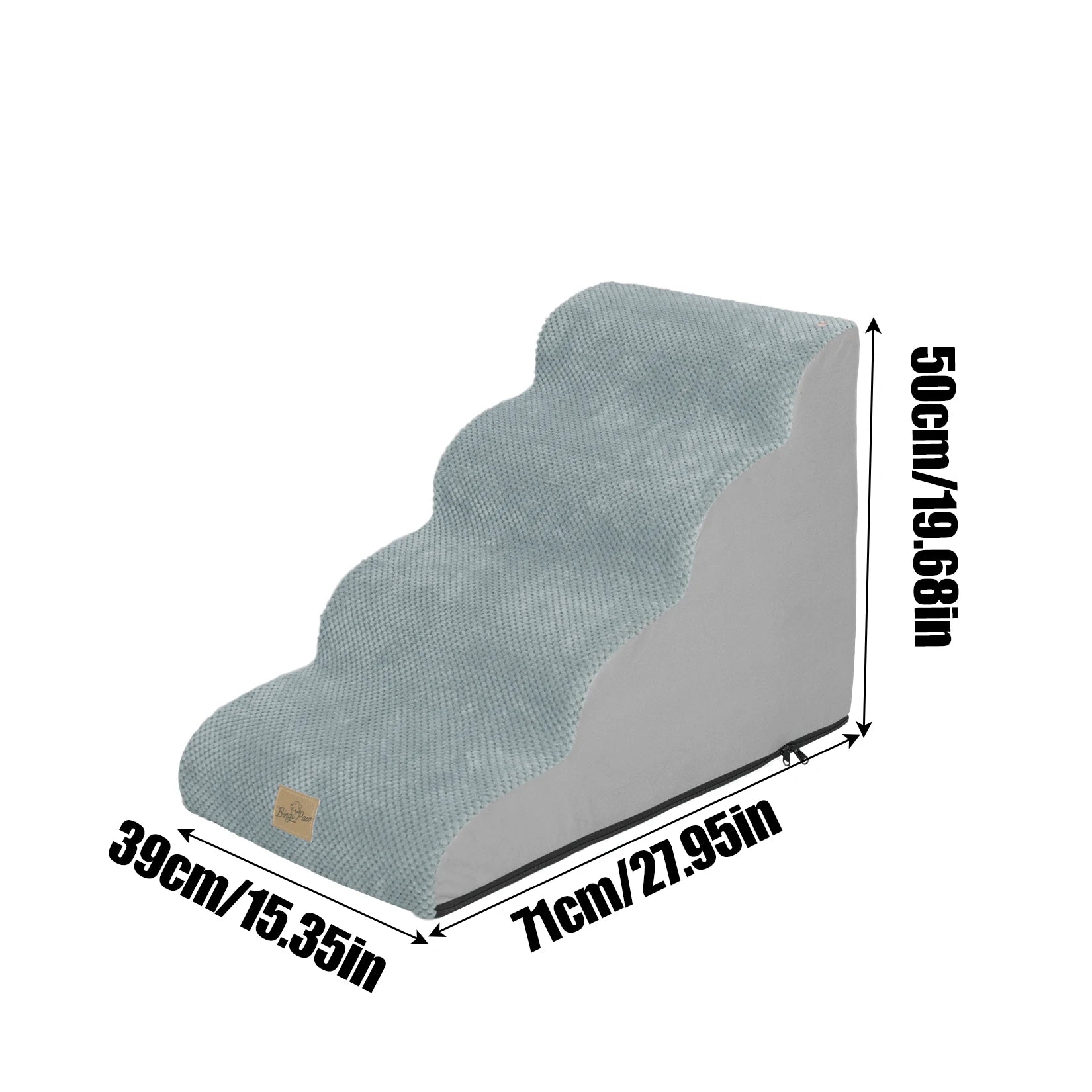 High Density Foam Curved Dog Stairs for High Beds 3/4/5 Tiers Dog Ramp Steps for Small Dog.