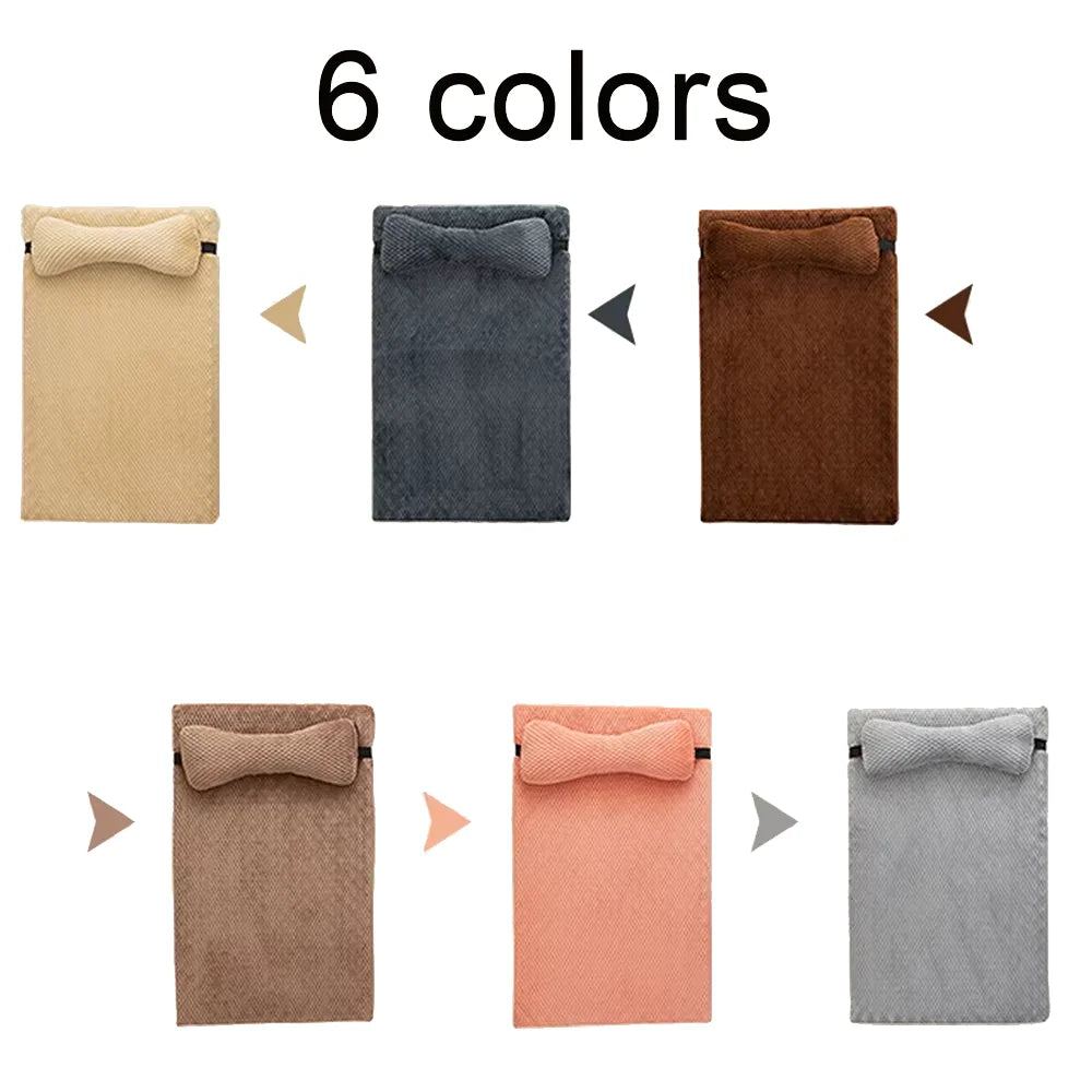 Warm Calming Dog Bed with Pillow Fluffy Plush Dog Mat for Dogs.