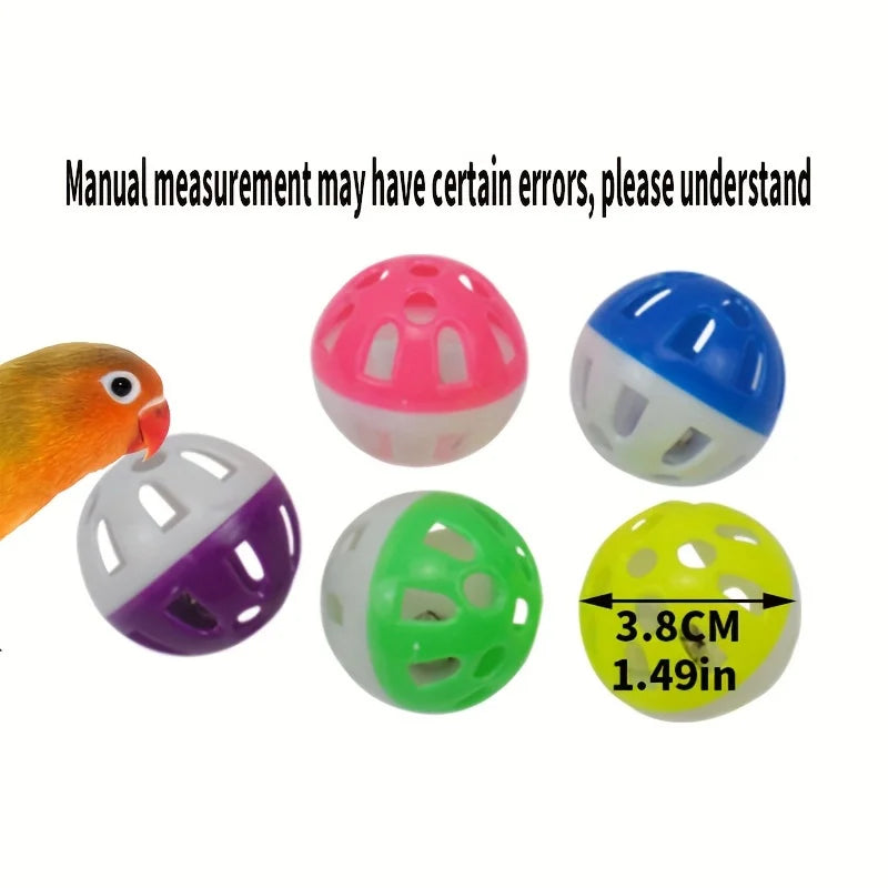 5-Piece interactive bird toy bell ball, colorful parrot and other bird bell ball toys