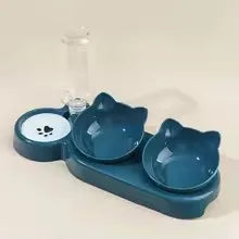 Pet Bowl 3-In-1 Tilt Design Diet Set With Gravity Water Bottle.