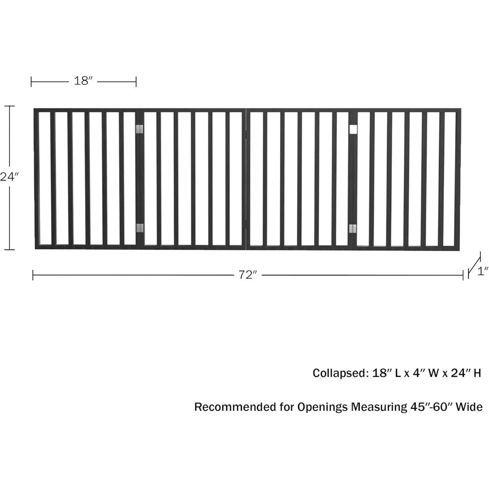 4-Panel Foldable Dog Gate for Stairs and Doorways.