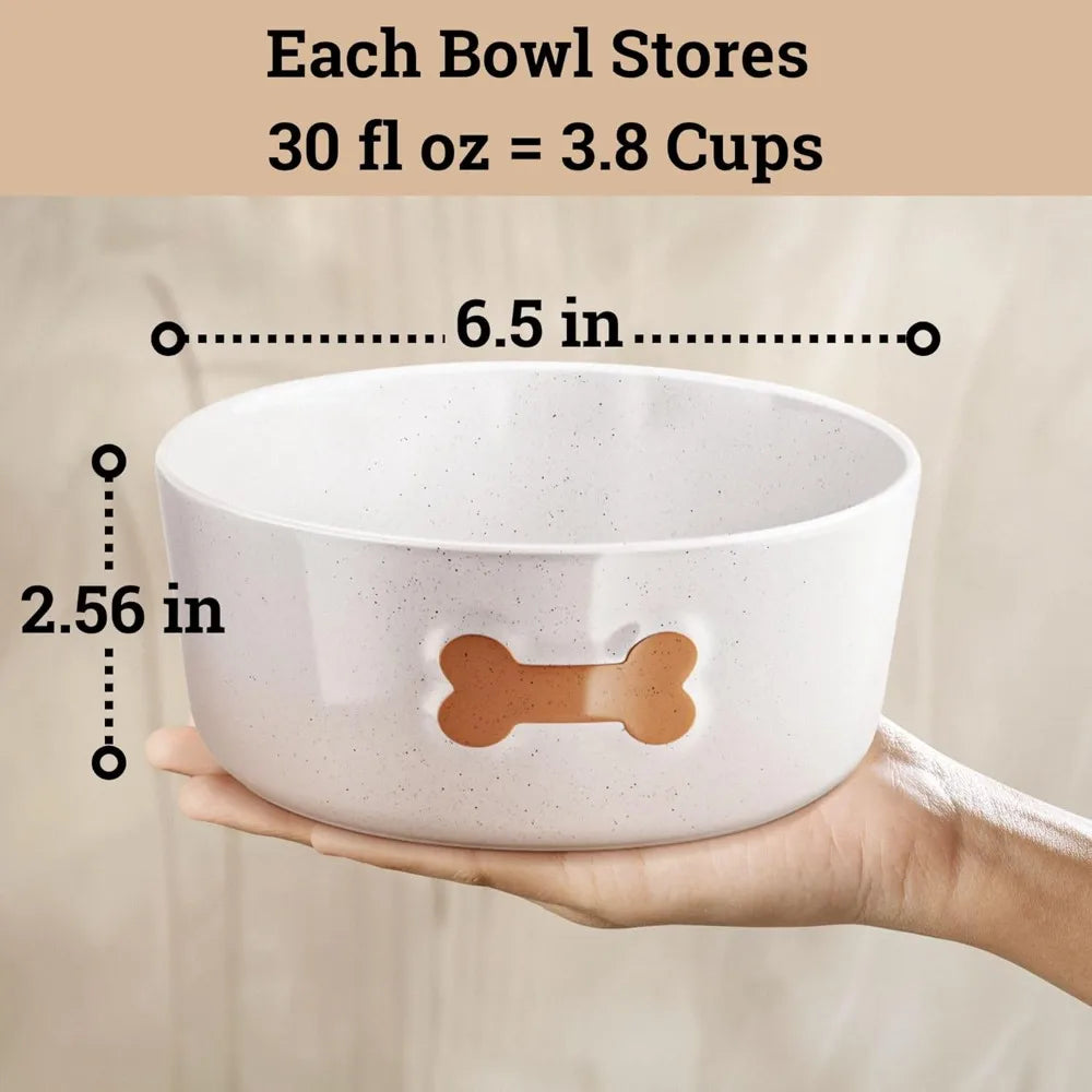 Ceramic Dog Bowl Set of 2 with Anti-Skid Base.