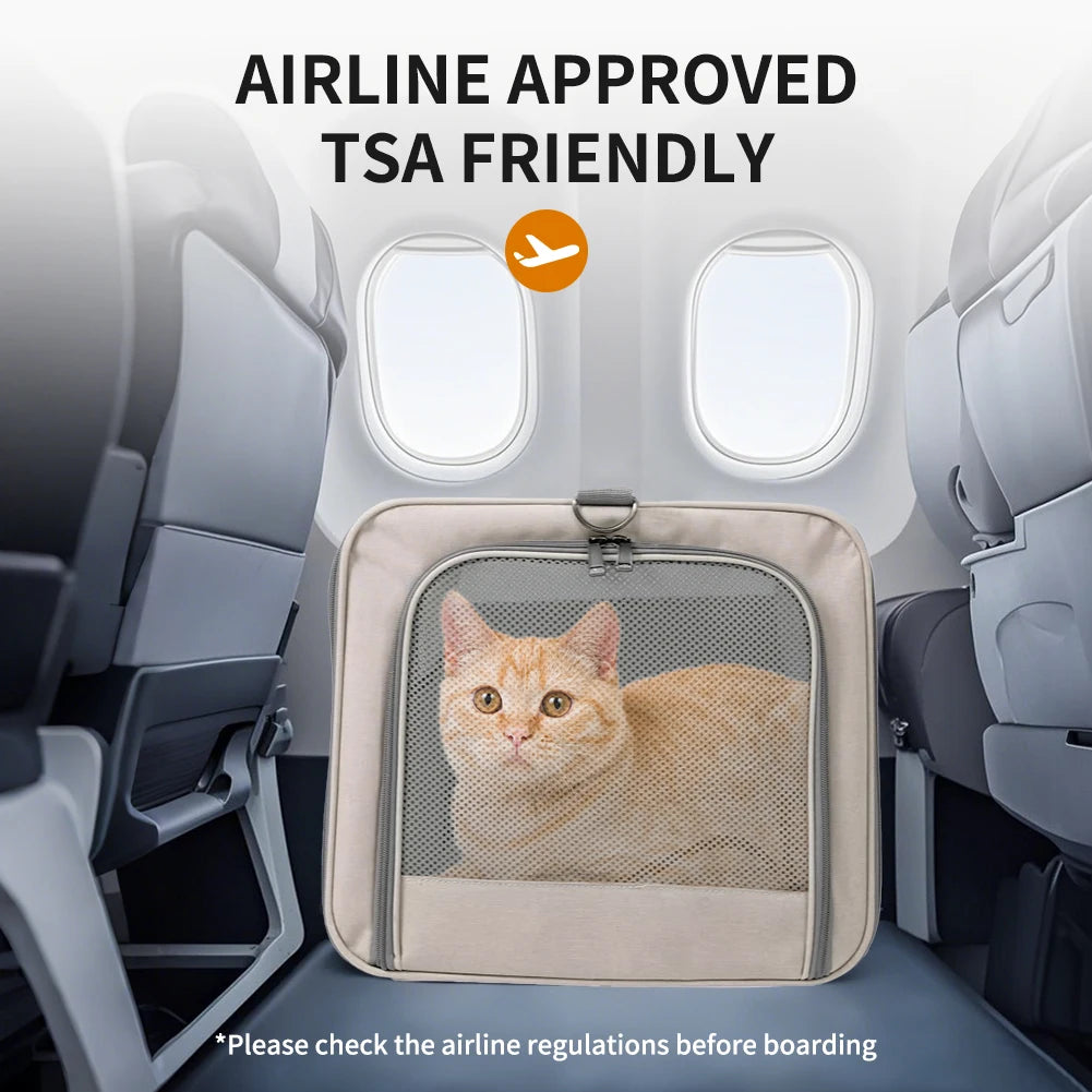 Cat trolley for 2 cats – Cat transport box large with wheels transport bag with wheels & safety belts for travel