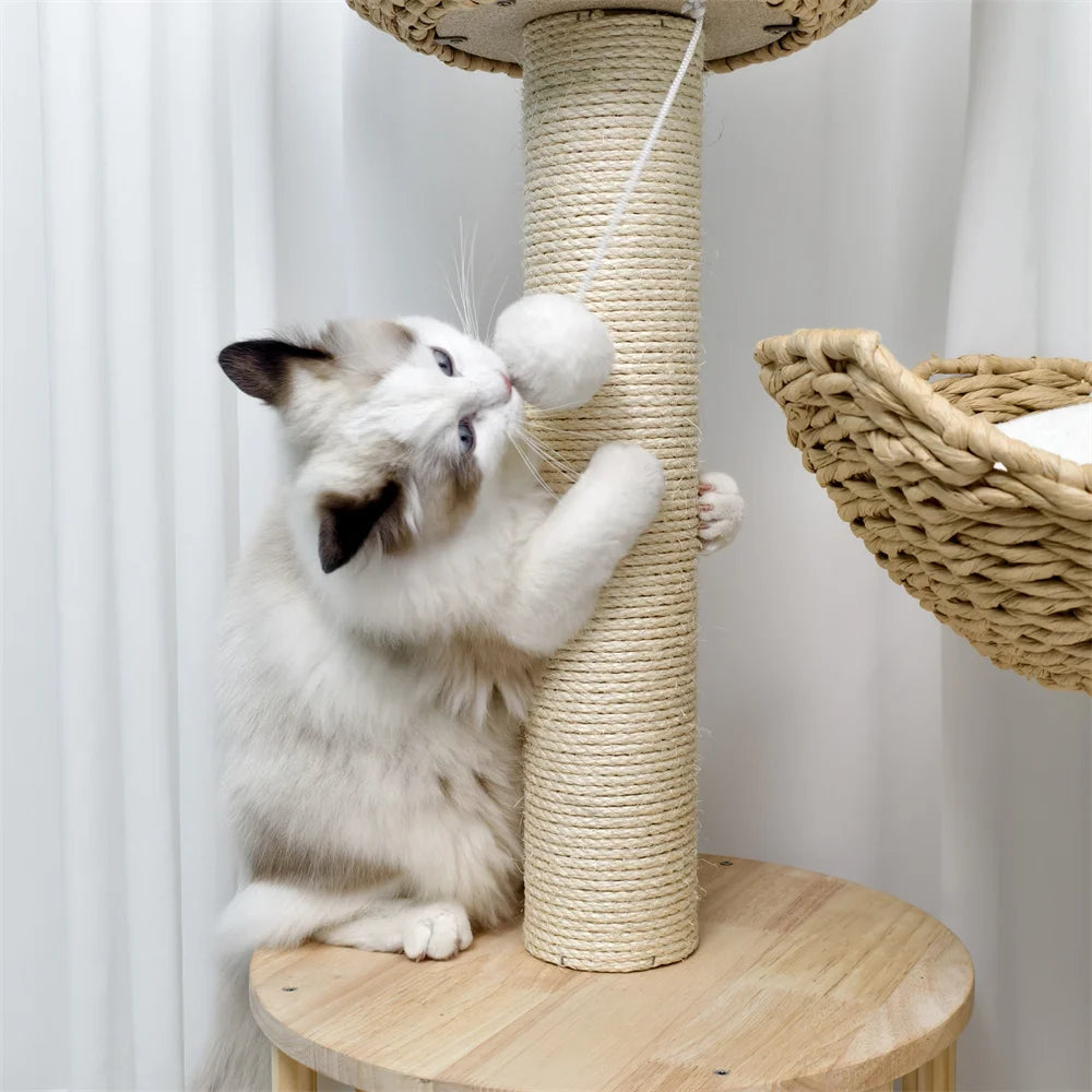 3-Tier Cat Tree Padded Plush Napping Perches Kitten Condo.