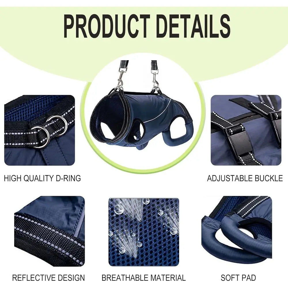 Supportive Harness for Small to Medium Dogs with Lifting Sling for Mobility Assistance