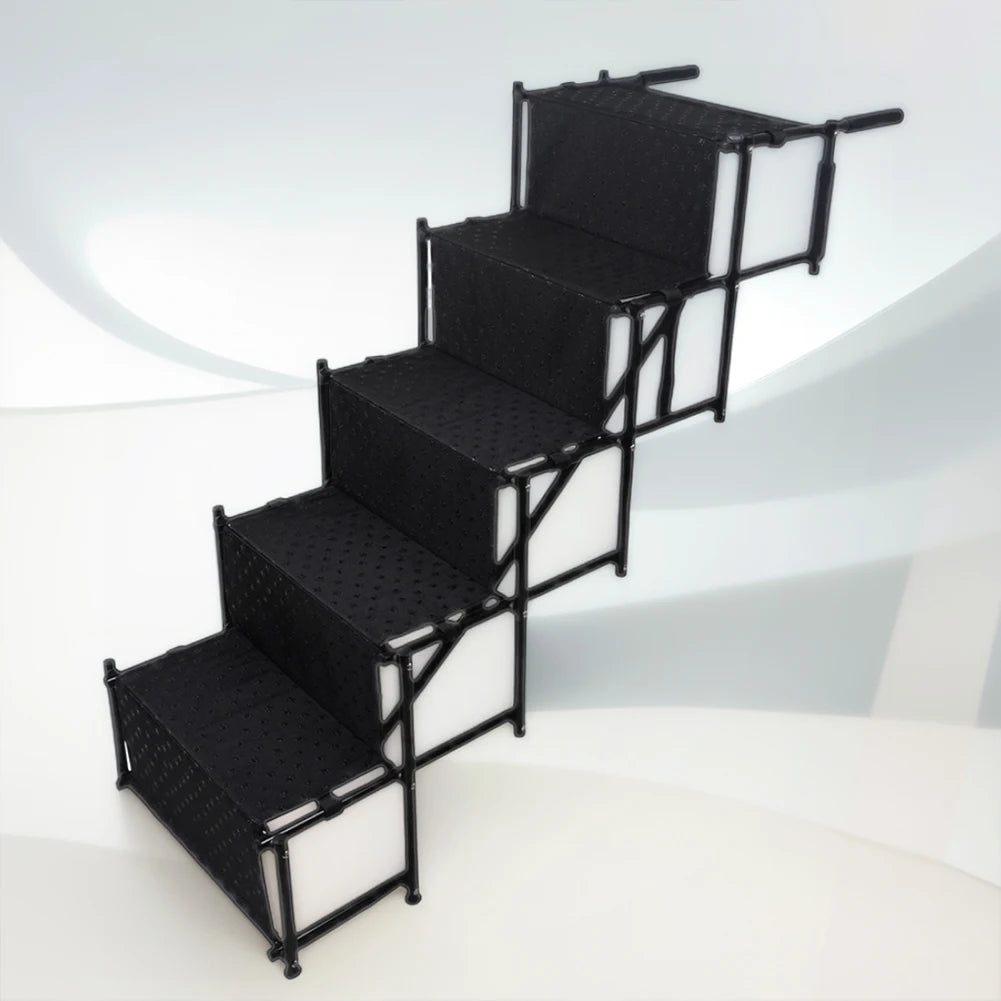 5 Steps Dog Car Ramp for Large Dog Support Up To 150 Lbs Foldable Pet Ladder.