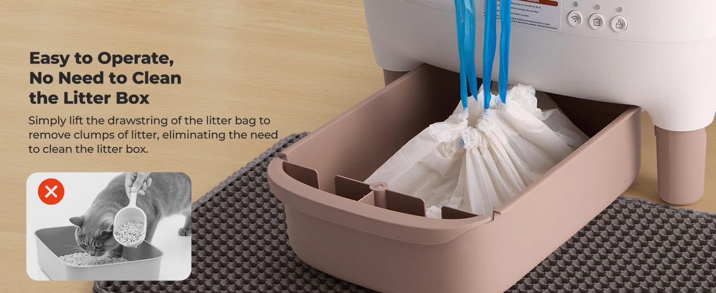 Self Cleaning Litter Box, Automatic Cat Litter Box with APP Control.