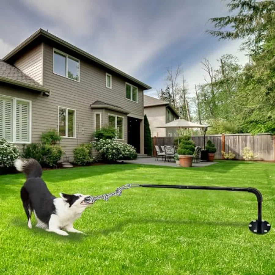 Tether Tug Outdoor Dog Toy Interactive Exercise Game.