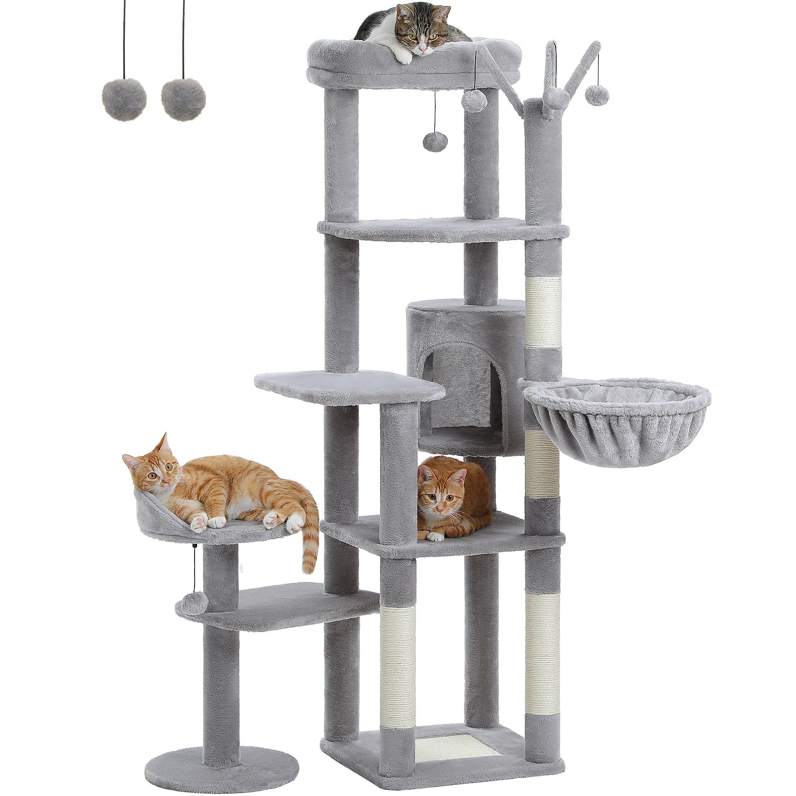 Cactus Tall Cat Tree for Large Cat Multi-Level Cat Tower for Indoor Cat Condo.