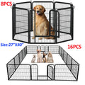Dog Playpen with Door, Outdoor/Indoor Foldable Metal Pet Fence.