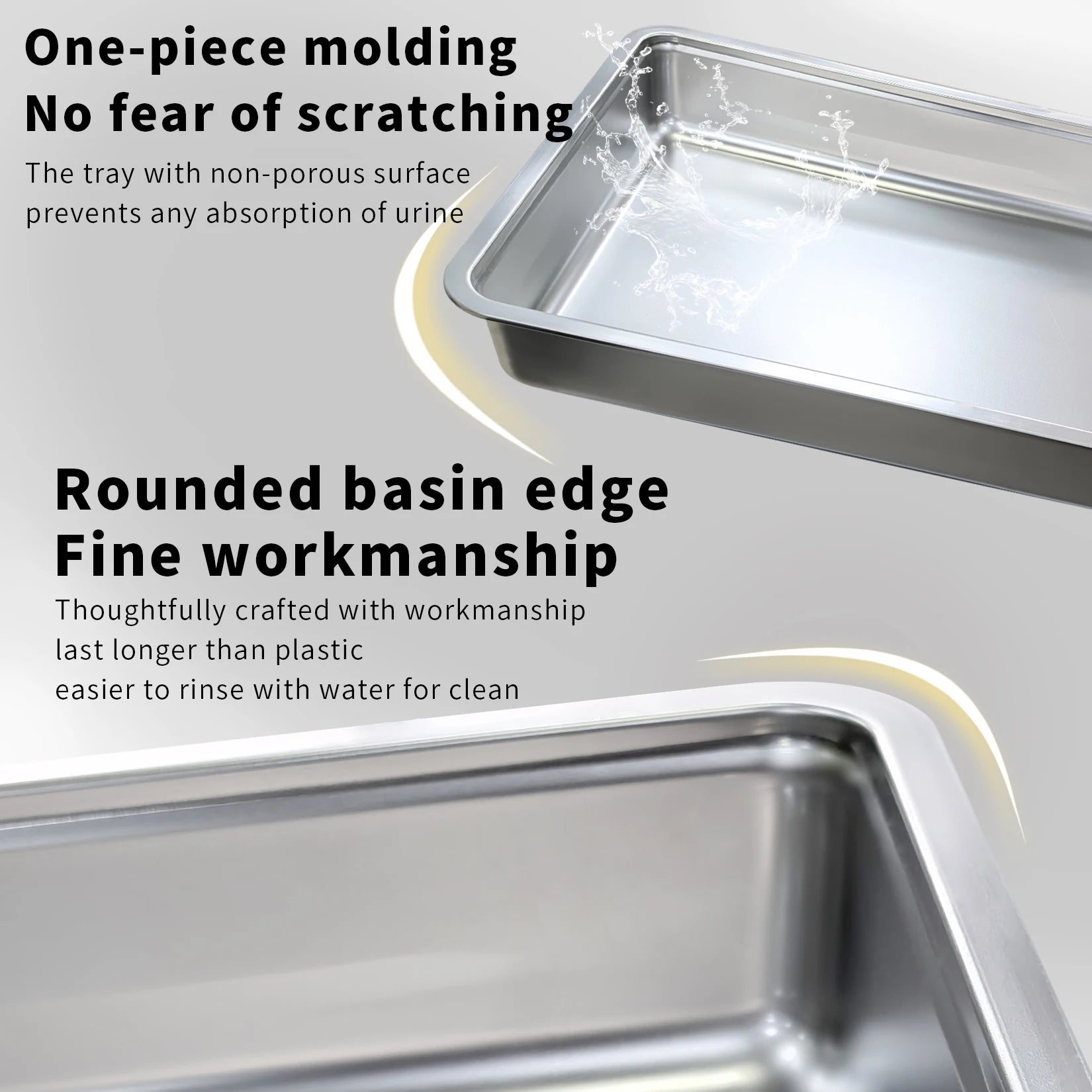 Stainless Steel Cat Litter Box with Lid Front Entry and Top Exit.