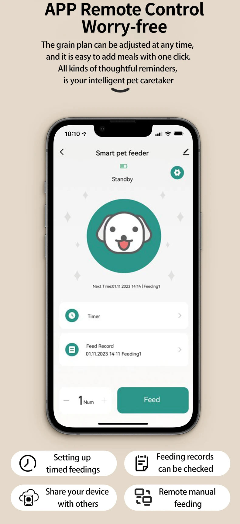 PAPIFEED cat double bowl smart automatic feeder cat food dog food