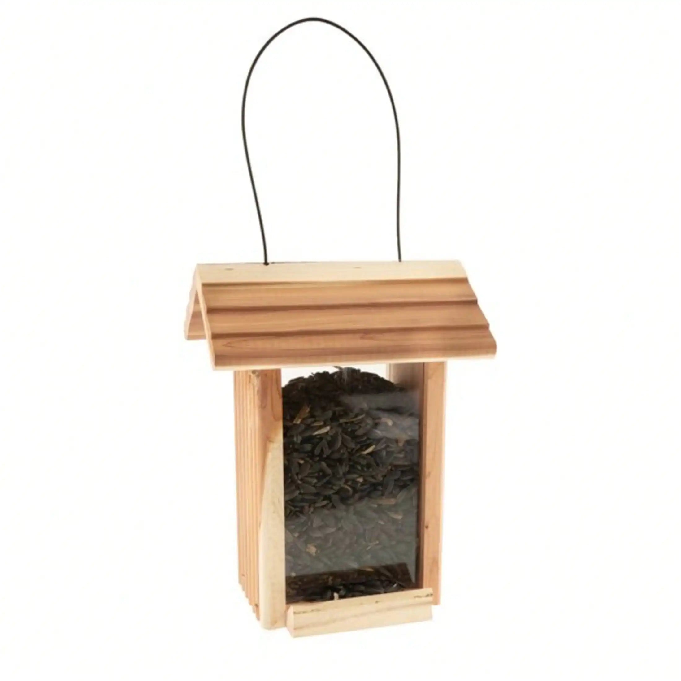 (Pack of 4) Red Cedar Bird Feeder, 1.25 lb Seed Capacity,Easy Care,Ready to hang.