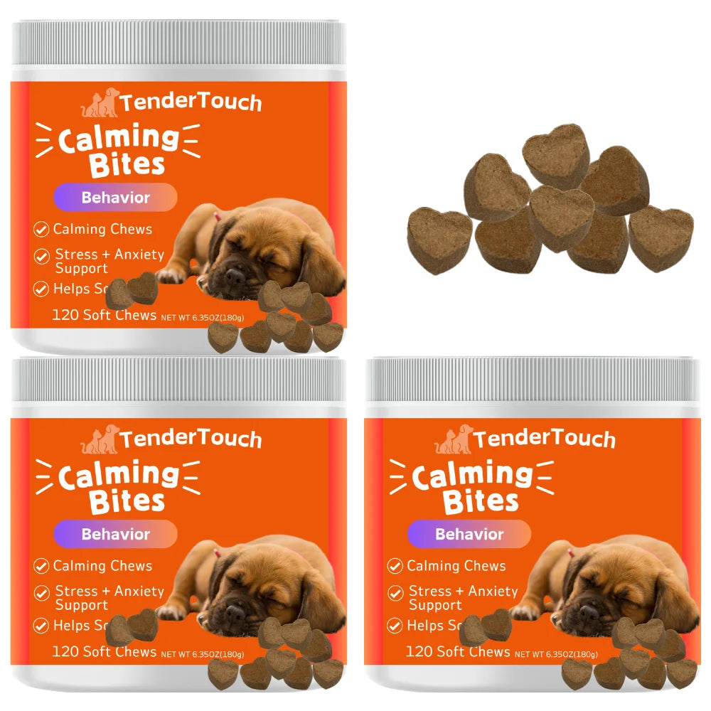 360 Chews - 3 Pack(3 x 180g/6.35oz) 540g/19.1oz - TenderTouch Calming for Dogs - Help Natural Dog Anxiety  for Everyday Stress