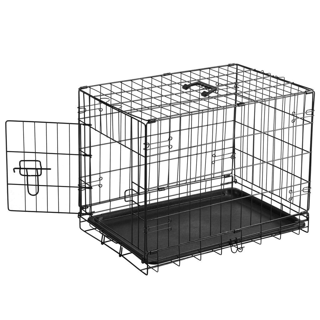 Single Door 30 Inch Folding Metal Wire Dog Cage.