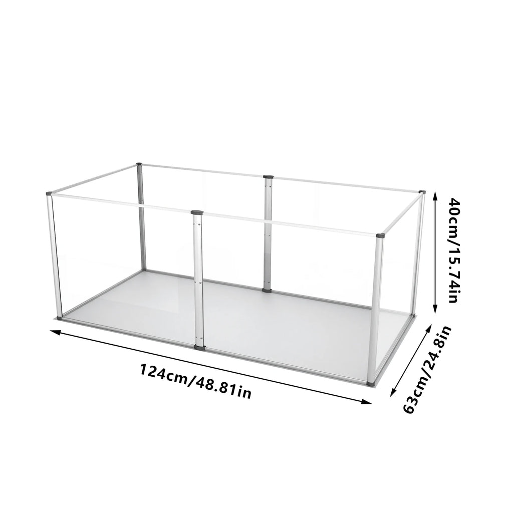 6 Panels Acrylic Pet Dog Playpen for Indoor with Waterproof Pad.