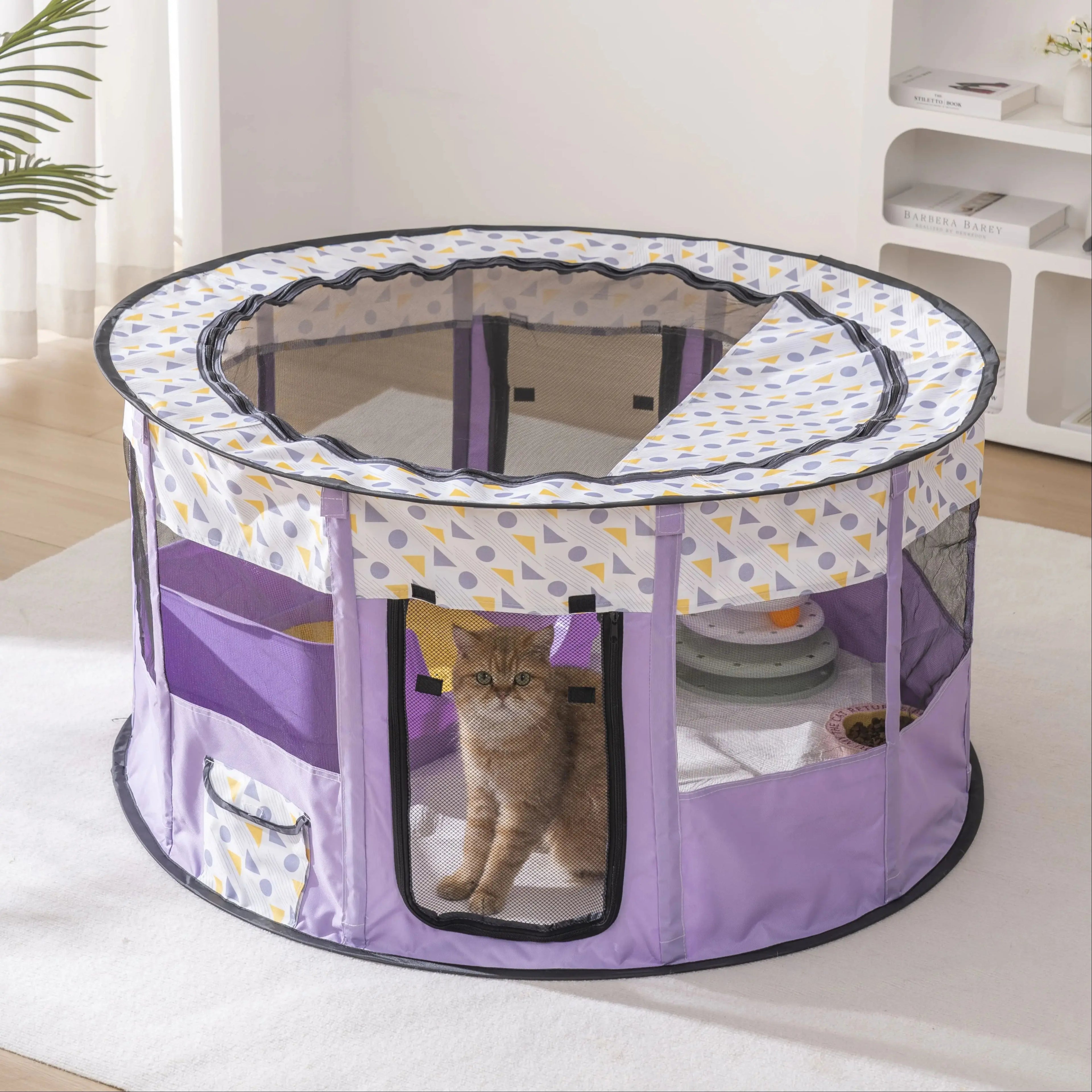 Foldable Mesh Ventilated Circular Cat Nest Outdoor/Indoor.