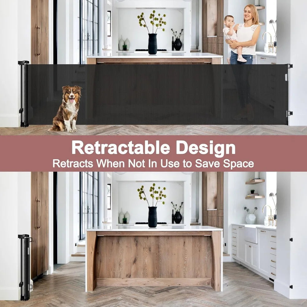 Retractable pet Doorways Safe 120inch Extra Wide.