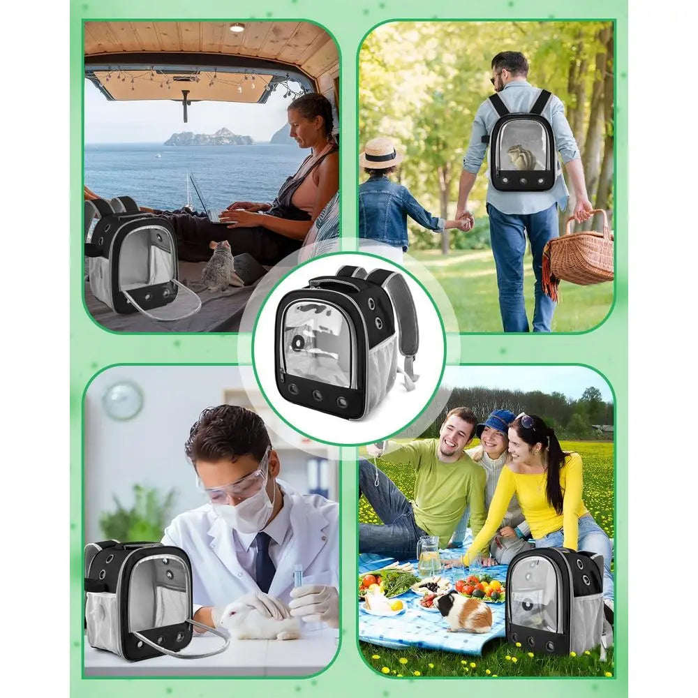 Guinea Pig Carrier Backpack, Portable Rabbit Travel Caring Bag.