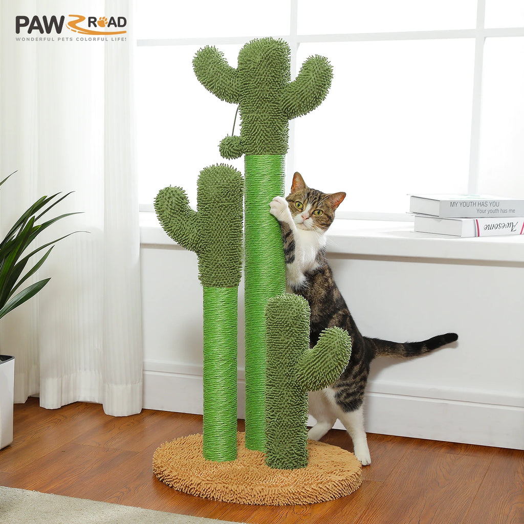 Cactus Cat Tree with Lagre Condo, Hammock, Dangling Ball.