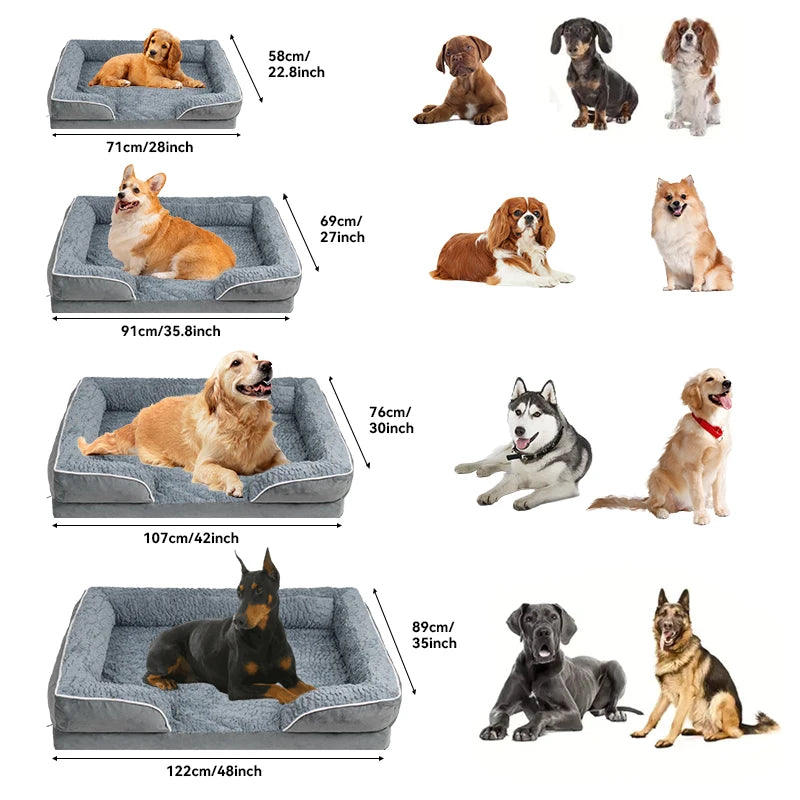 1 removable and clean dog sofa bed, anti-slip bottom.