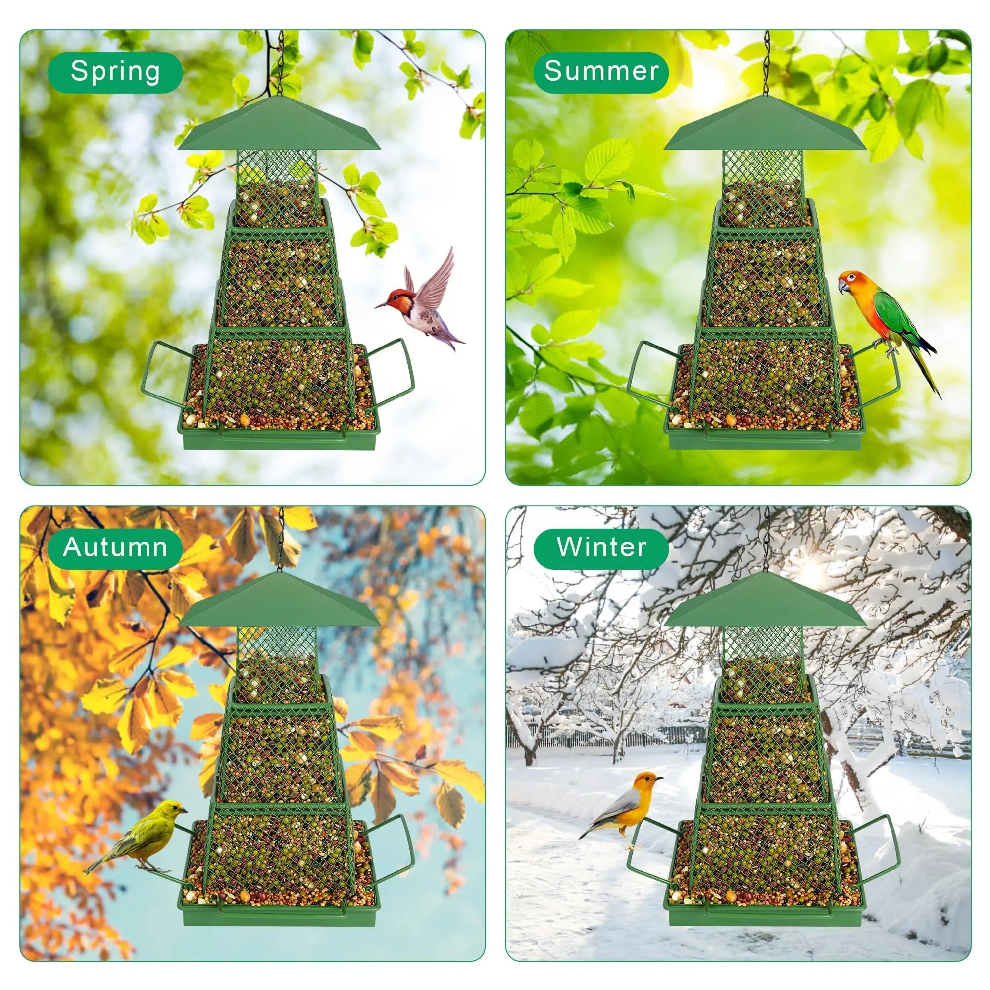 "Seed-Saving" Heavy-Duty Outdoor Bird Feeder - Squirrel Proof.