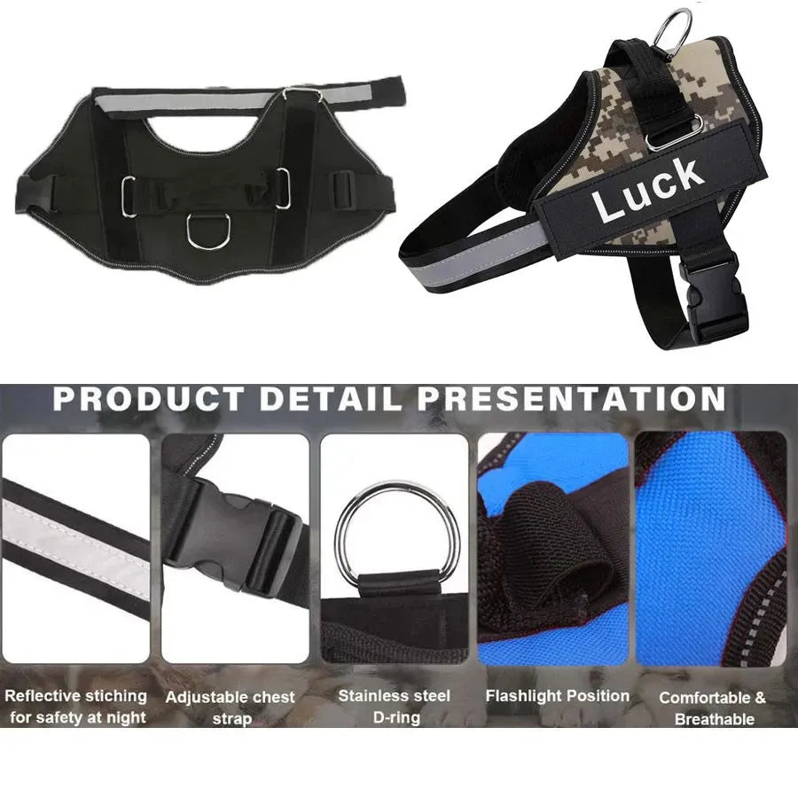 Dog Harness Adjustable Pet Vest Reflective for Small Large Dogs.