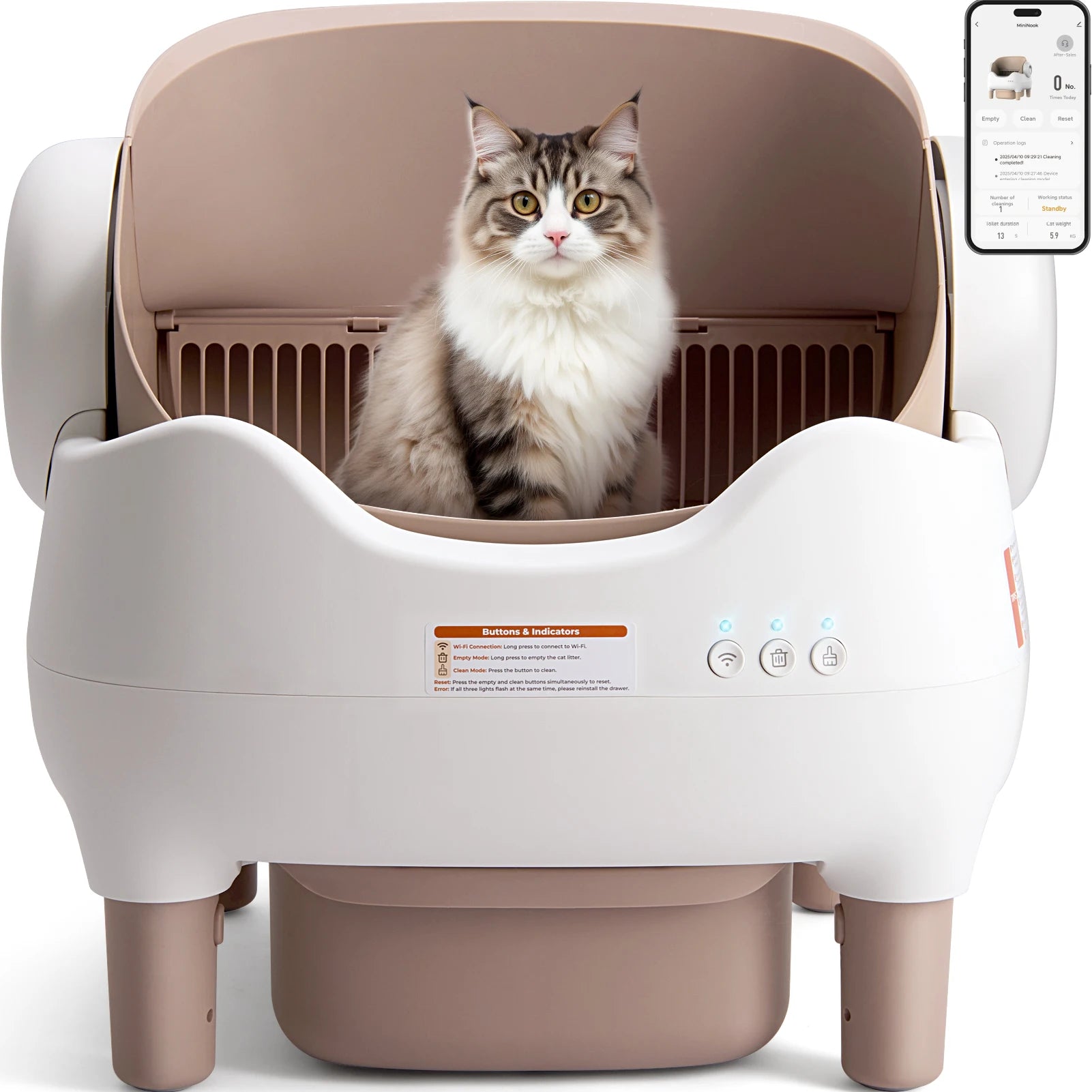 Self Cleaning Litter Box, Automatic Cat Litter Box with APP Control.