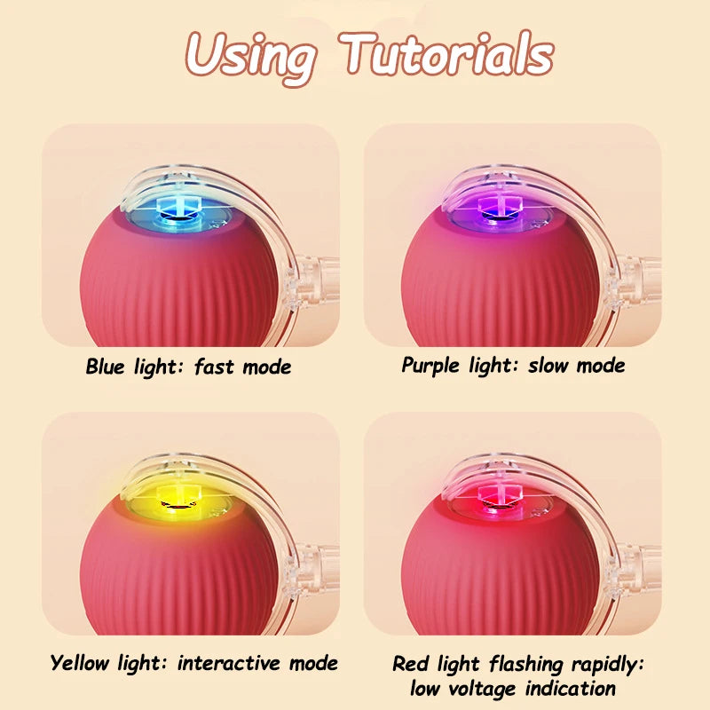 2Pcs Cat Interactive Ball Toys Automatic Rolling Ball.